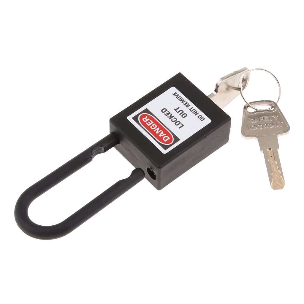 Safety Security Lockout Padlock Keyed Different PVC Stainless Steel  Black