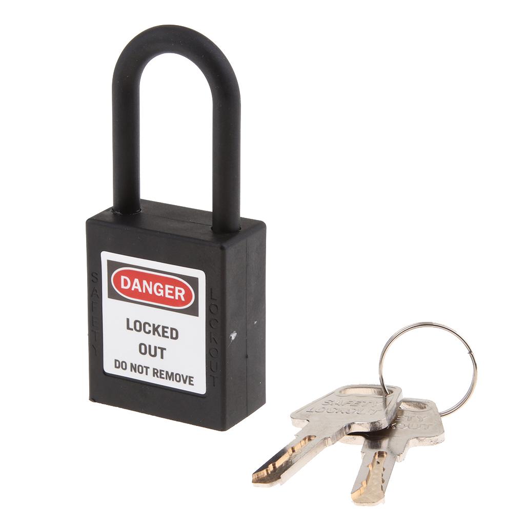 Safety Security Lockout Padlock Keyed Different PVC Stainless Steel  Black