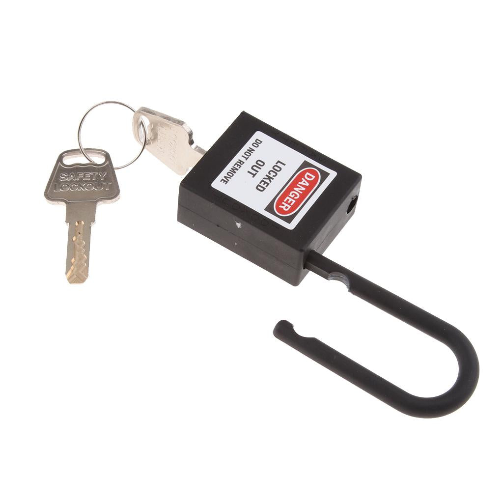 Safety Security Lockout Padlock Keyed Different PVC Stainless Steel  Black