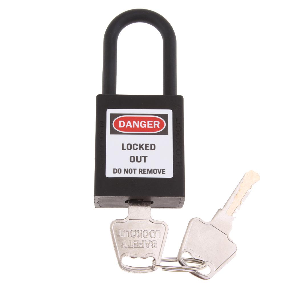 Safety Security Lockout Padlock Keyed Different PVC Stainless Steel  Black