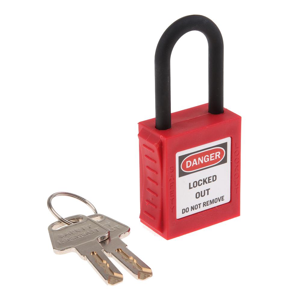 PL38-KD 38 mm PVC Curved Safety Lockout Padlock Red