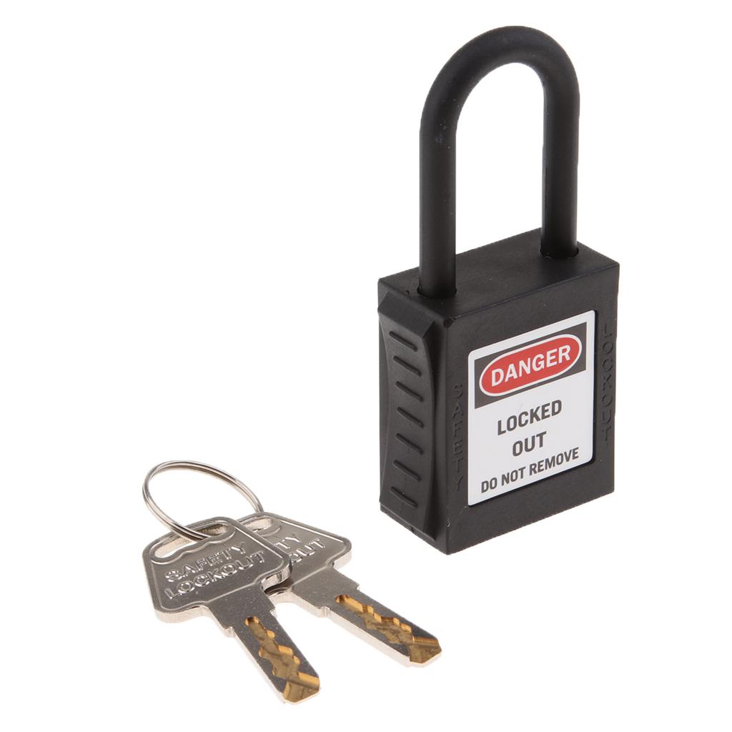 PL38-KD 38 mm PVC Curved Safety Lockout Padlock Black