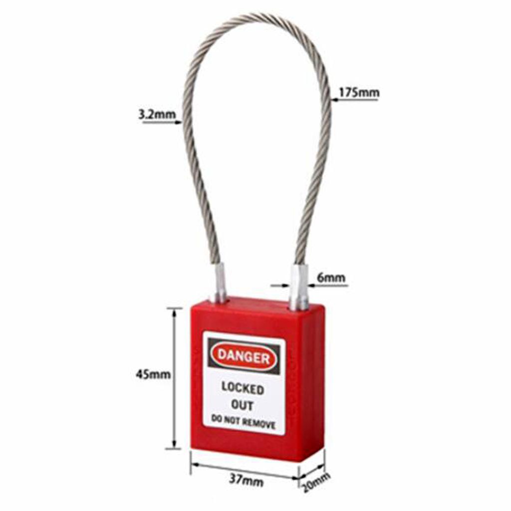 Stainless Steel PVC Curved Safety Mooring Rope Lockout Padlock Brown