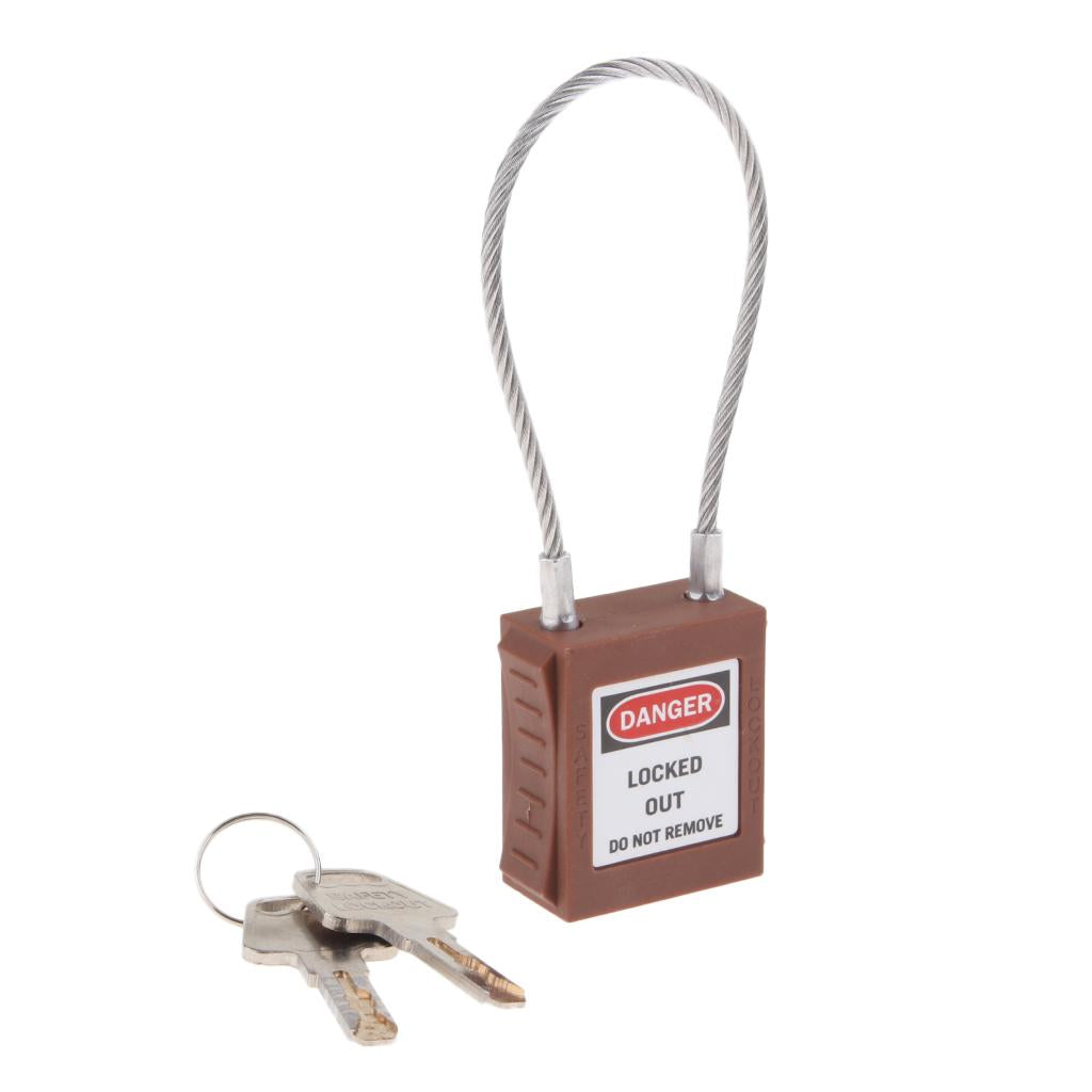 Stainless Steel PVC Curved Safety Mooring Rope Lockout Padlock Brown