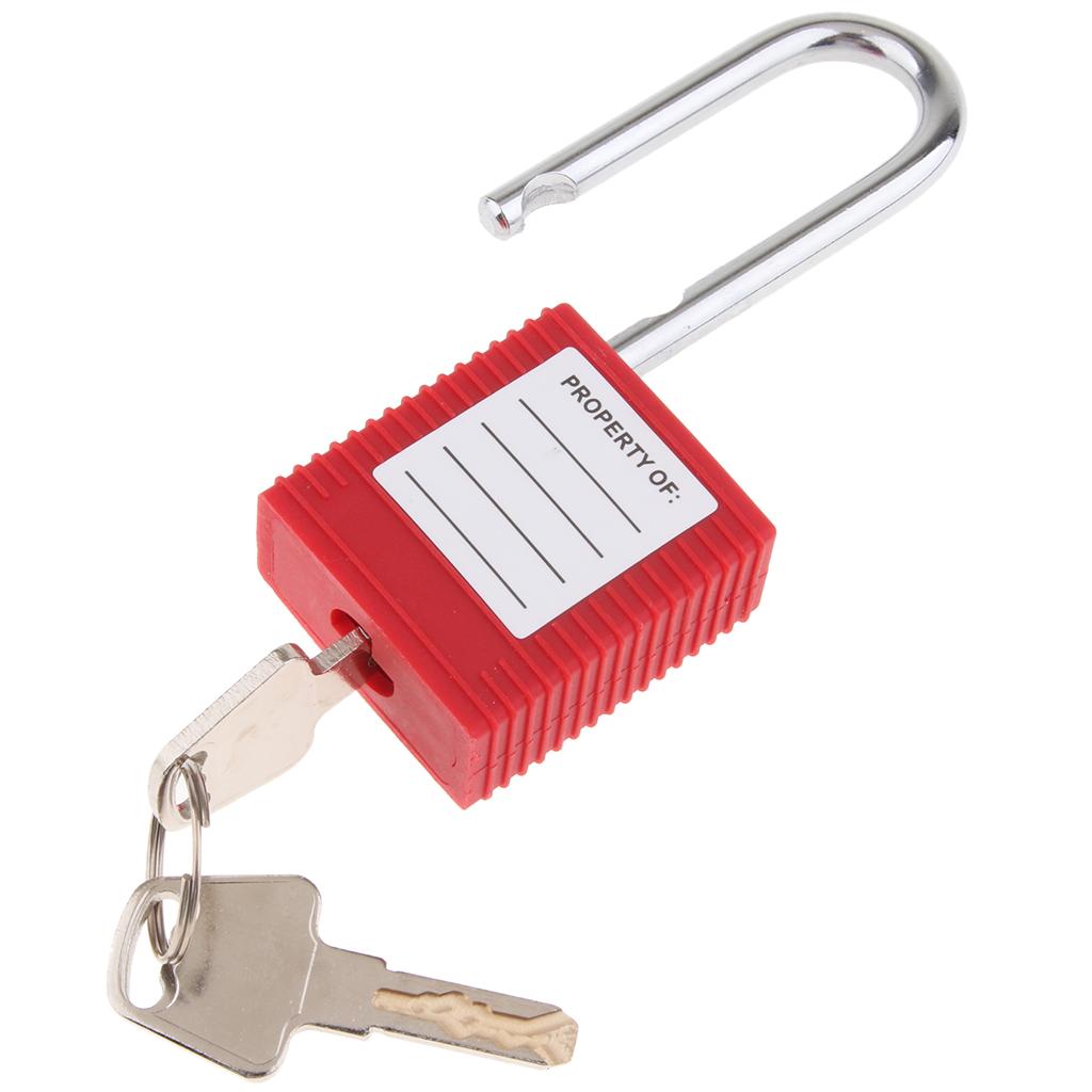 Safety Security Lockout Padlock Keyed Different, 1-1/2 Inch Shackle Red