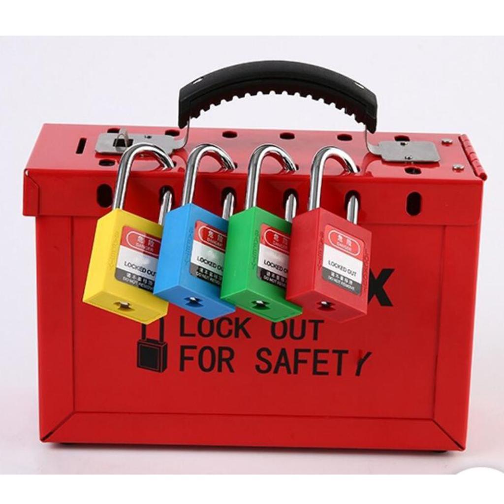 Safety Security Lockout Padlock Keyed Different, 1-1/2 Inch Shackle Red