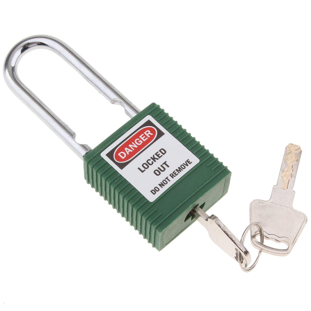 Safety Security Lockout Padlock Keyed Different, 1-1/2 Inch Shackle Green