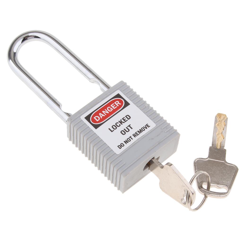 Safety Security Lockout Padlock Keyed Different, 1-1/2 Inch Shackle Grey