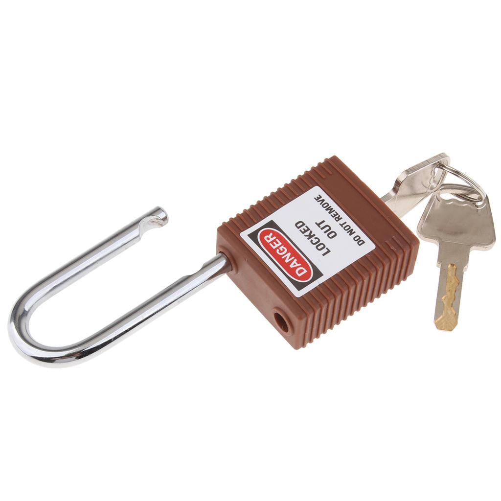 Safety Security Lockout Padlock Keyed Different, 1-1/2 Inch Shackle Brown