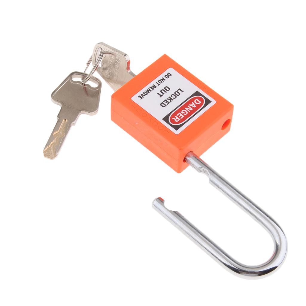 Safety Security Lockout Padlock Keyed Different, 1-1/2 Inch Shackle Orange