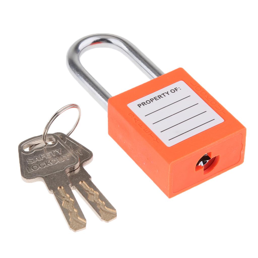 Safety Security Lockout Padlock Keyed Different, 1-1/2 Inch Shackle Orange