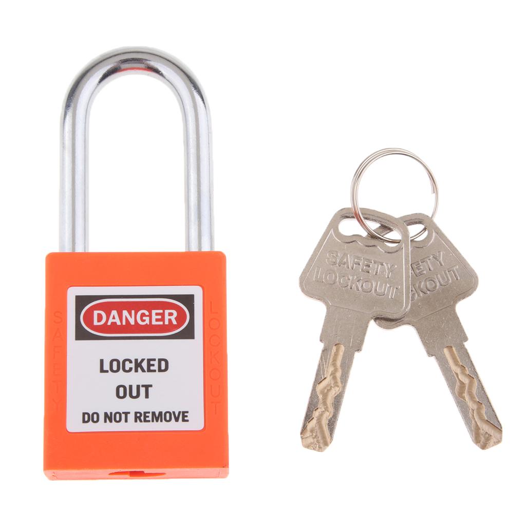 Safety Security Lockout Padlock Keyed Different, 1-1/2 Inch Shackle Orange