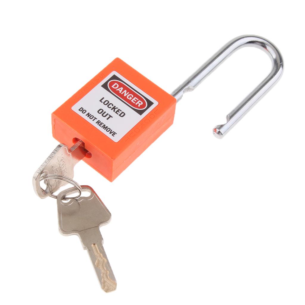 Safety Security Lockout Padlock Keyed Different, 1-1/2 Inch Shackle Orange