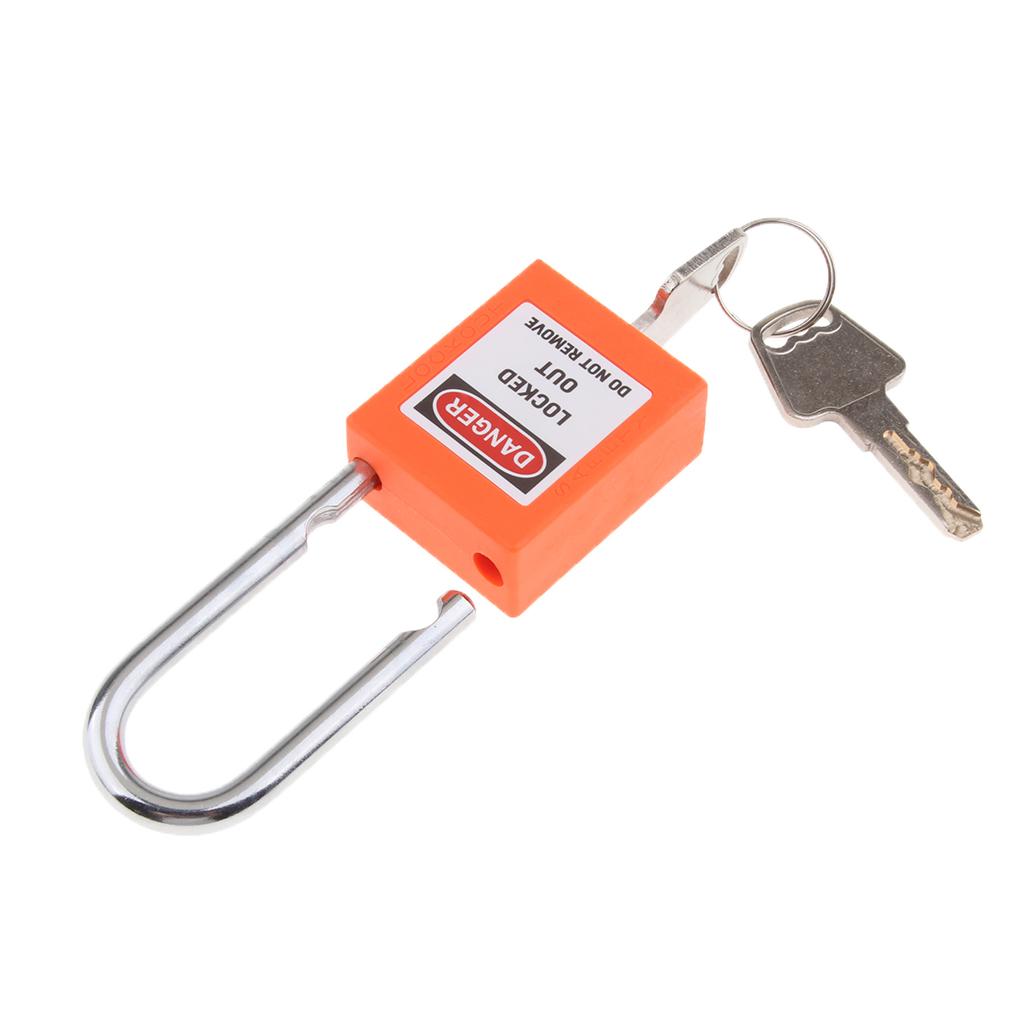 Safety Security Lockout Padlock Keyed Different, 1-1/2 Inch Shackle Orange