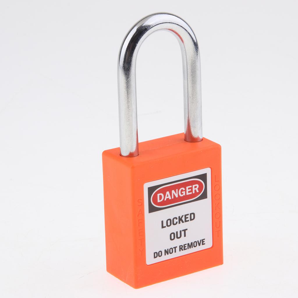 Safety Security Lockout Padlock Keyed Different, 1-1/2 Inch Shackle Orange