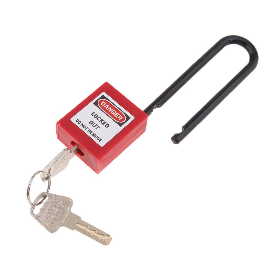 Safety Lockout Padlock Lock Keyed Different with Label, Corrosion Resistant - 76mm, Red