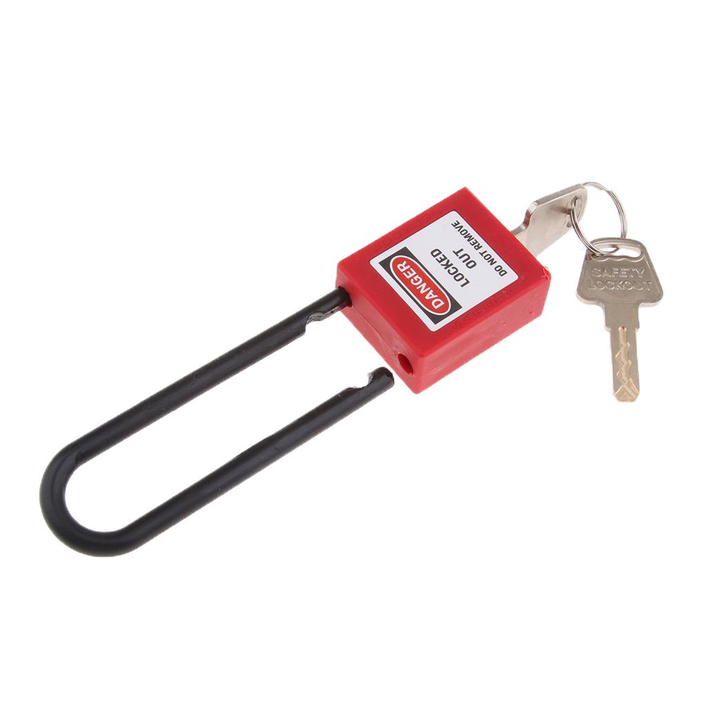 Safety Lockout Padlock Lock Keyed Different with Label, Corrosion Resistant - 76mm, Red