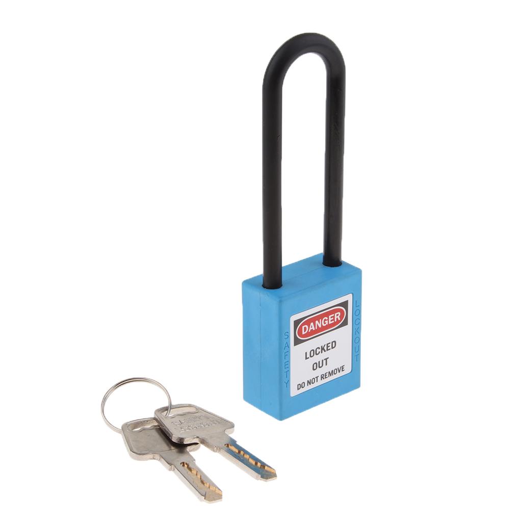 Safety Lockout Padlock Lock Keyed Different with Label, Corrosion Resistant - 76mm, Blue