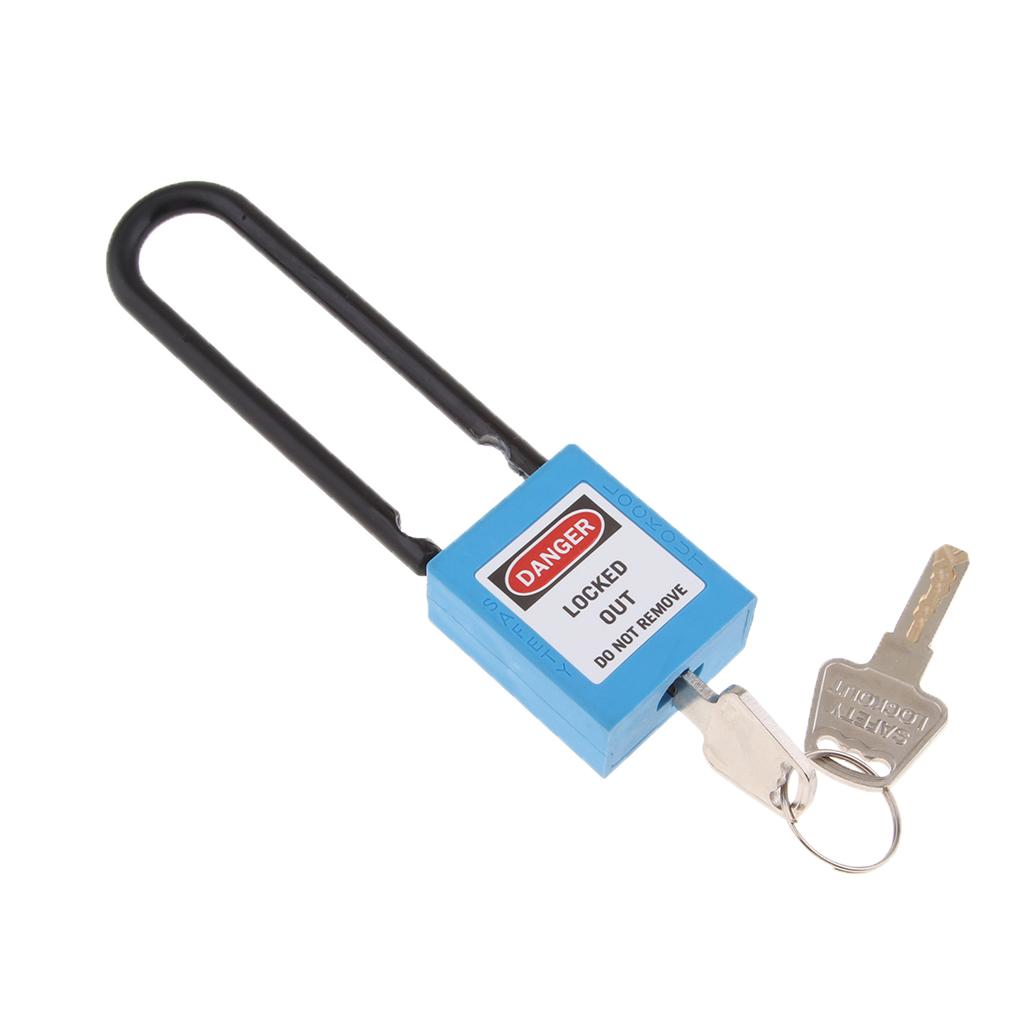 Safety Lockout Padlock Lock Keyed Different with Label, Corrosion Resistant - 76mm, Blue