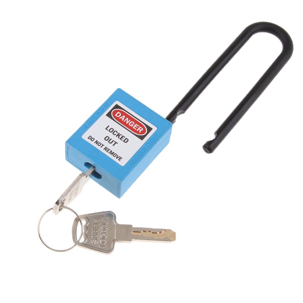 Safety Lockout Padlock Lock Keyed Different with Label, Corrosion Resistant - 76mm, Blue