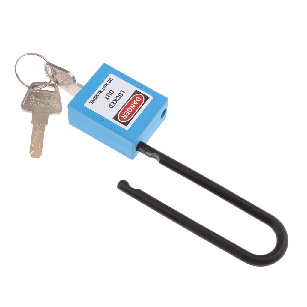 Safety Lockout Padlock Lock Keyed Different with Label, Corrosion Resistant - 76mm, Blue