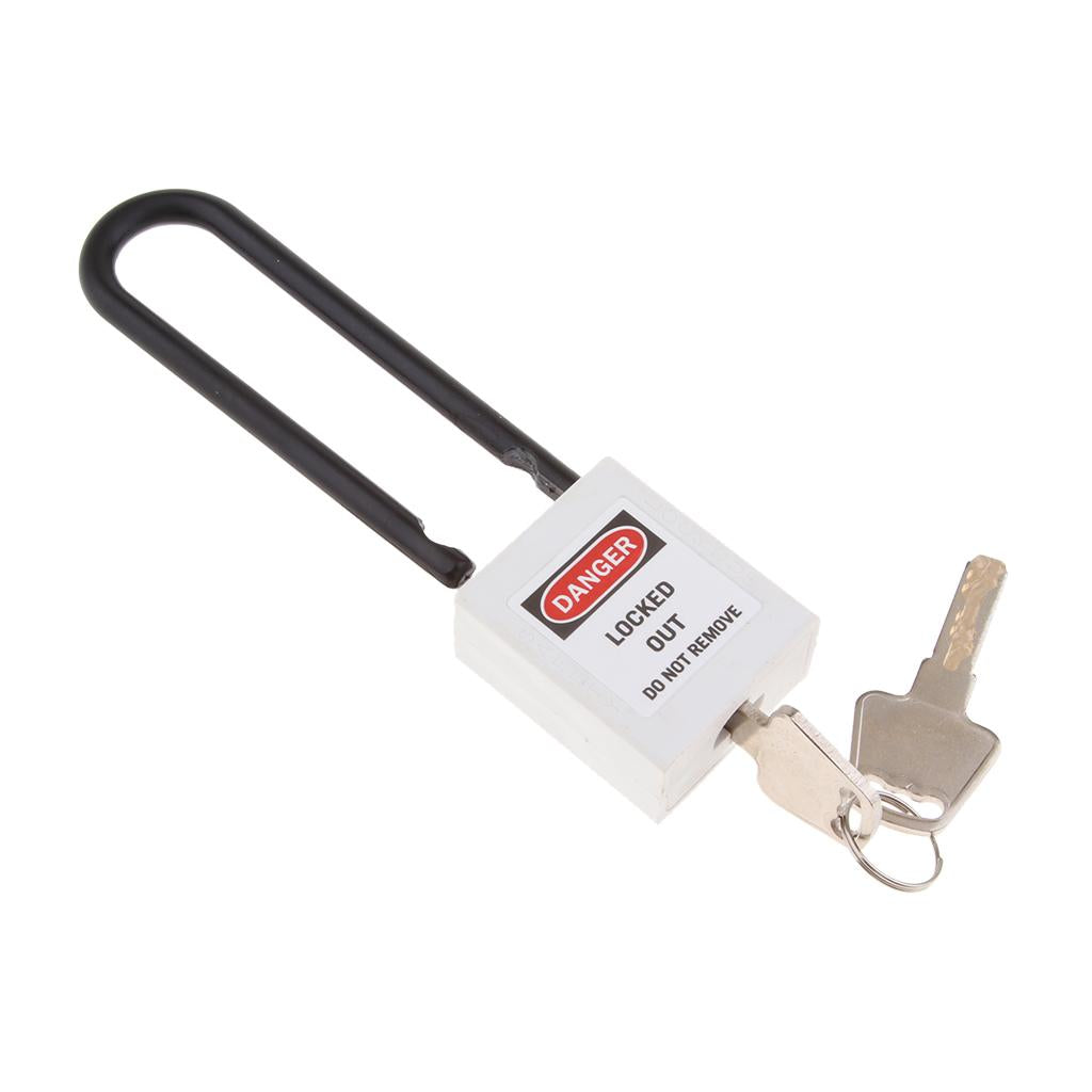 Safety Security Lockout Padlock Keyed Different, 3 Inch Shackle White