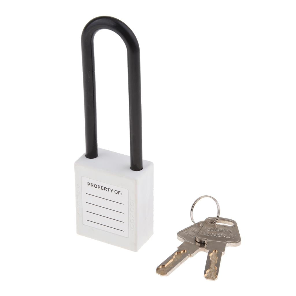 Safety Security Lockout Padlock Keyed Different, 3 Inch Shackle White