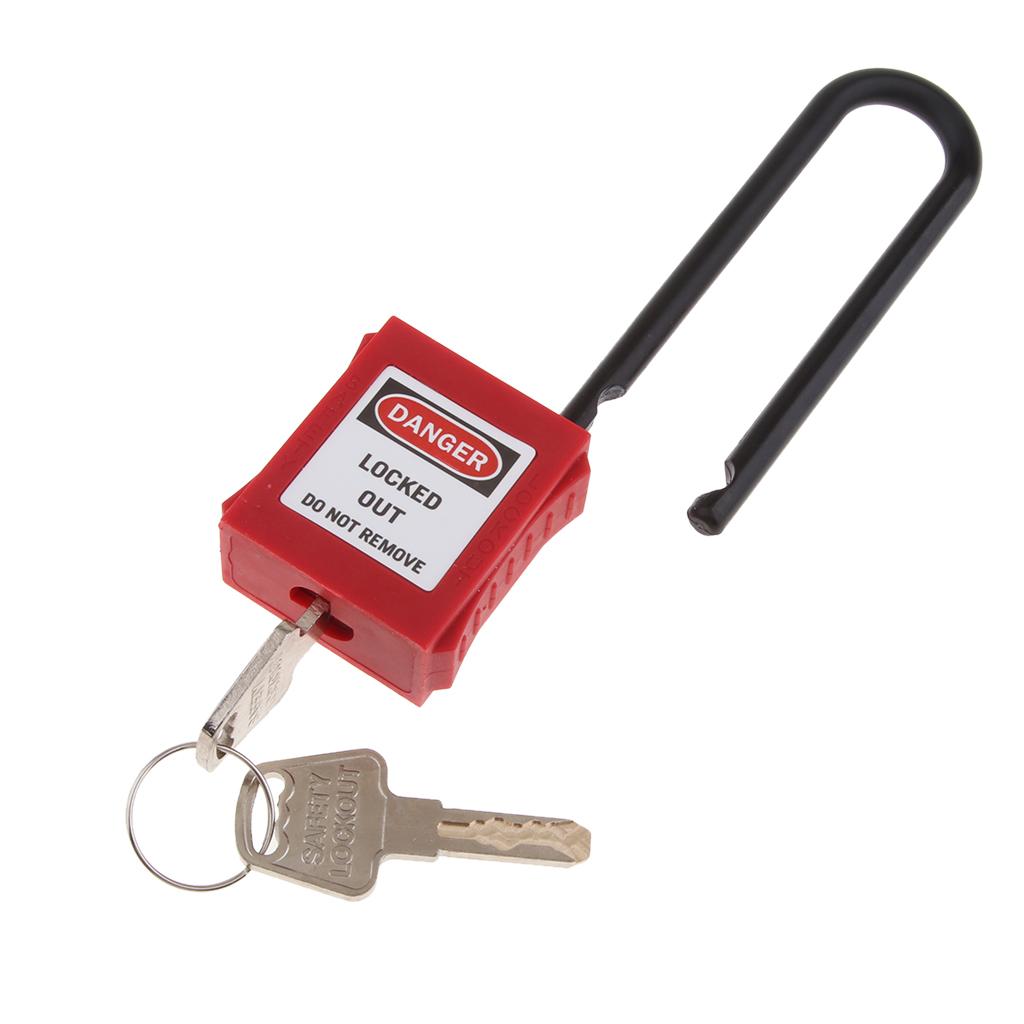 Safety Security Lockout Padlock Keyed Different, 3 Inch Shackle Red