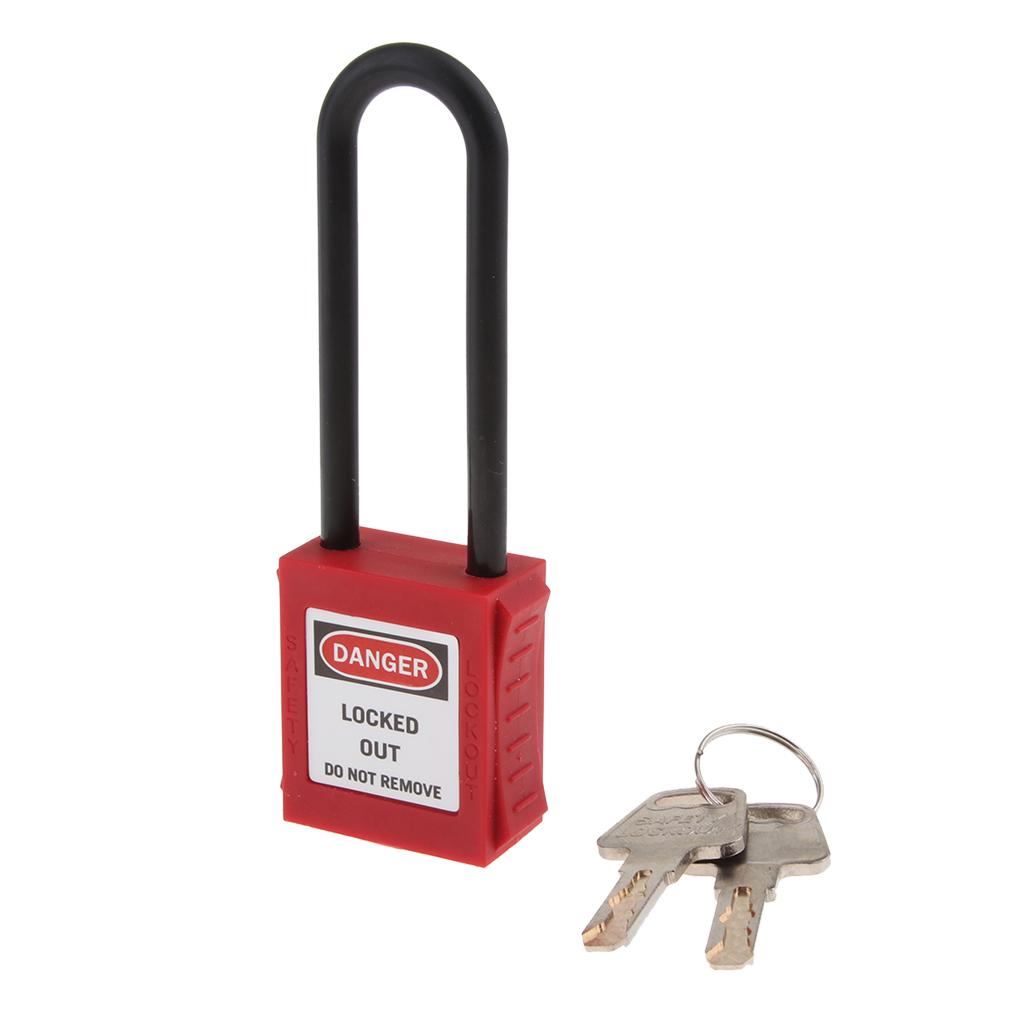 Safety Security Lockout Padlock Keyed Different, 3 Inch Shackle Red