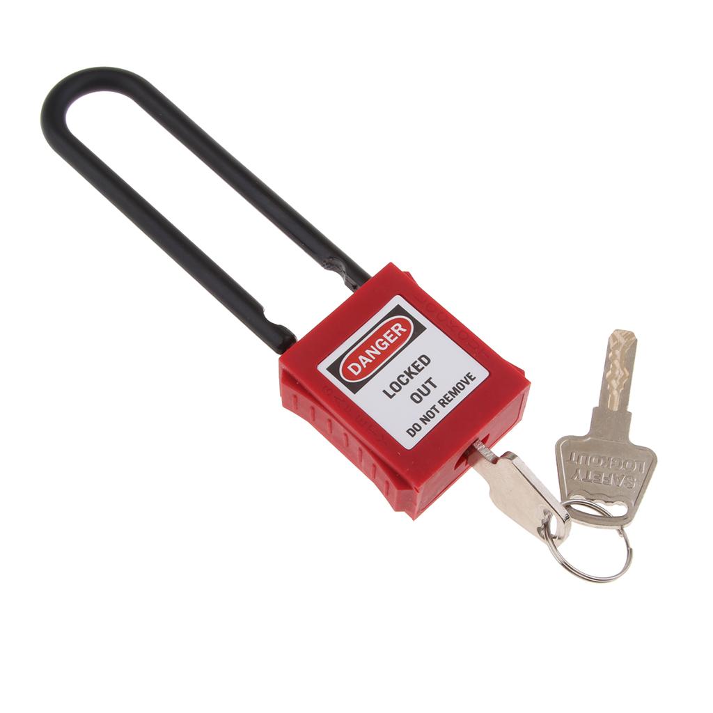 Safety Security Lockout Padlock Keyed Different, 3 Inch Shackle Red