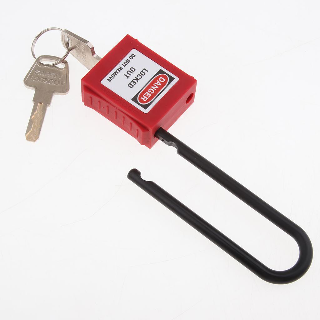 Safety Security Lockout Padlock Keyed Different, 3 Inch Shackle Red