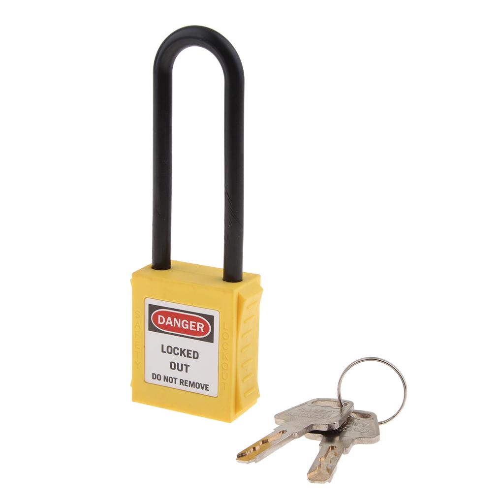 Safety Security Lockout Padlock Keyed Different, 3 Inch Shackle Yellow