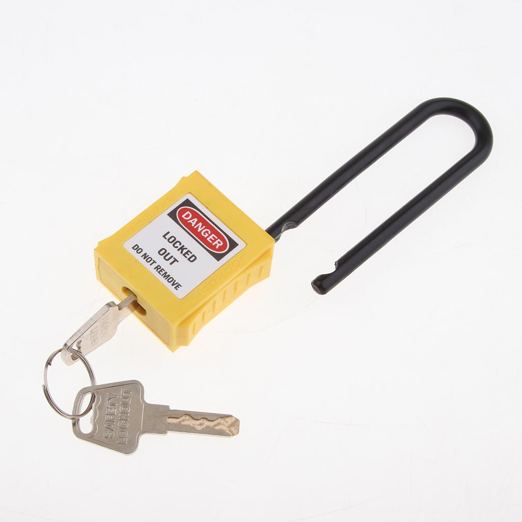 Safety Security Lockout Padlock Keyed Different, 3 Inch Shackle Yellow