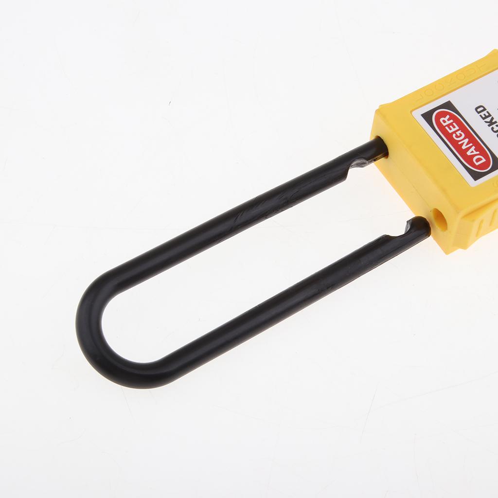 Safety Security Lockout Padlock Keyed Different, 3 Inch Shackle Yellow