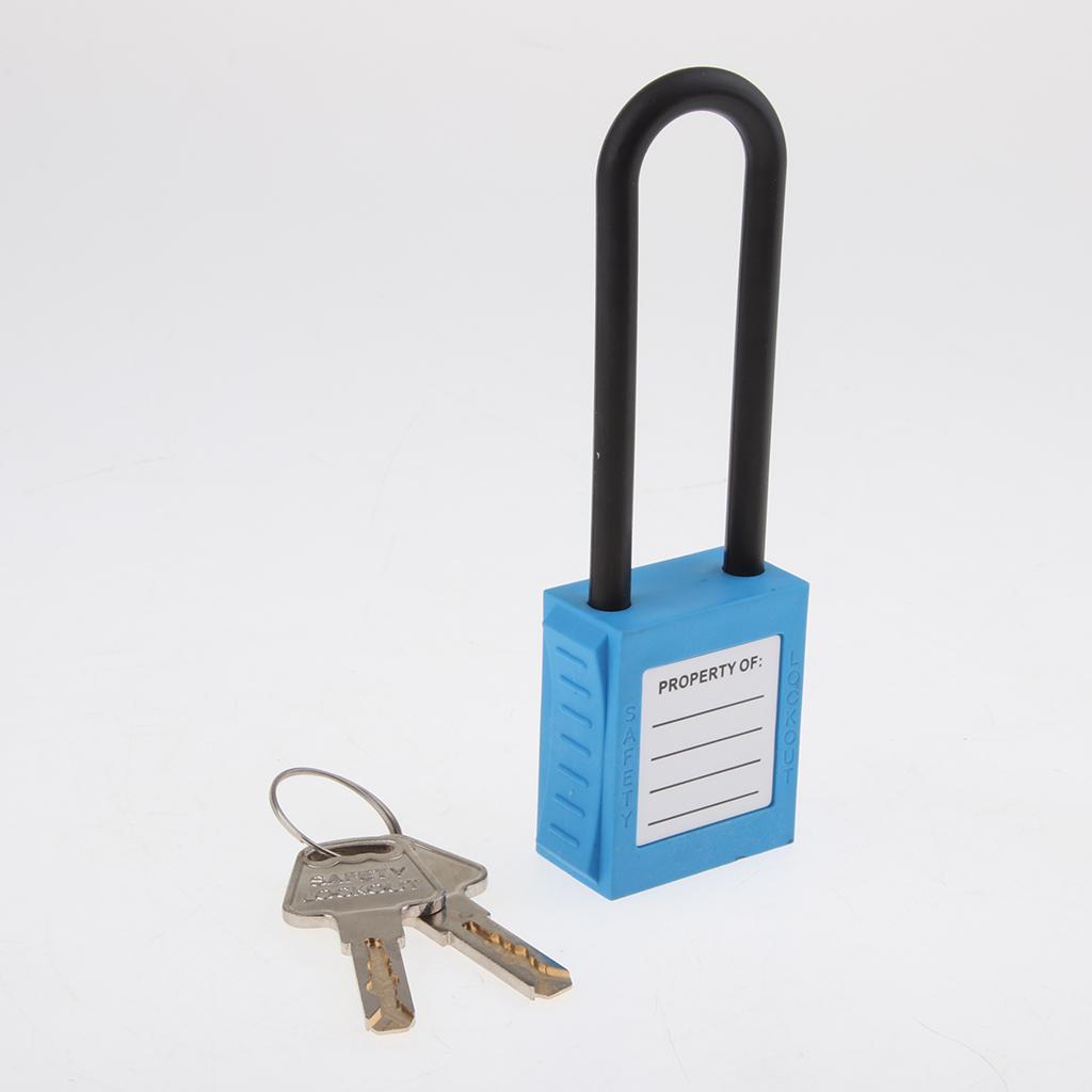 Insulative Safety Security Lockout Padlock Keyed Different, 3 Inch Shackle Blue