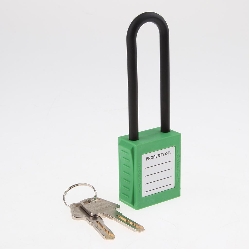 Insulative Safety Security Lockout Padlock Keyed Different, 3 Inch Shackle Green