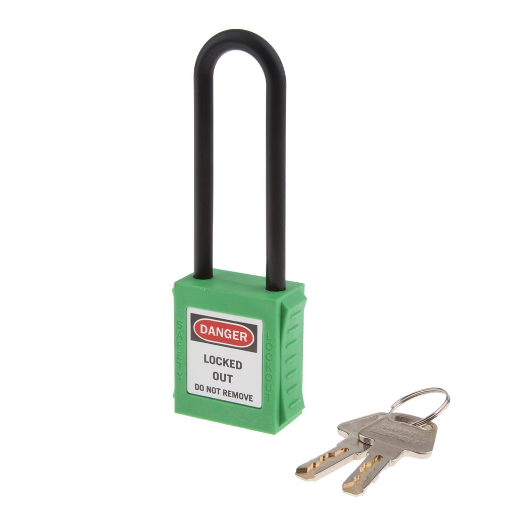 Insulative Safety Security Lockout Padlock Keyed Different, 3 Inch Shackle Green