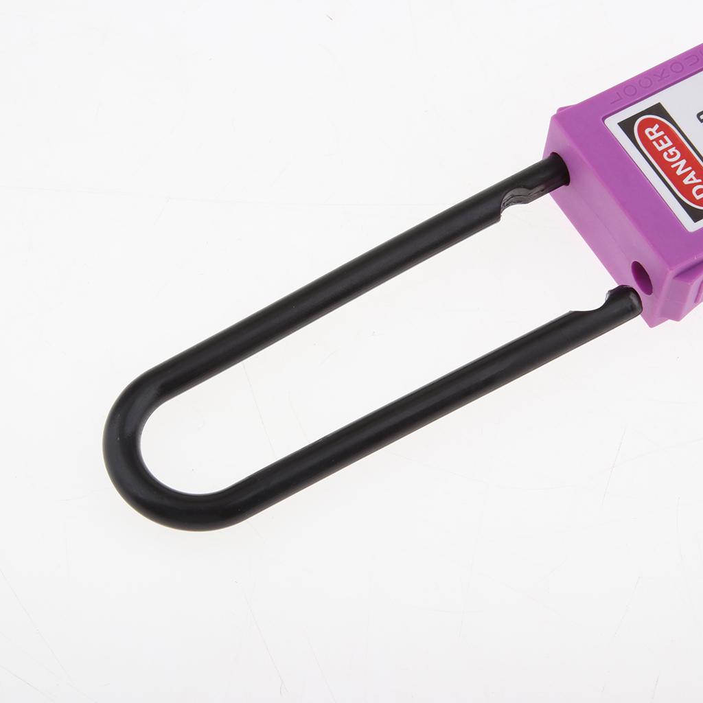 Safety Lockout Padlock Lock Keyed Different with Label, Corrosion Resistant - 76mm, Purple