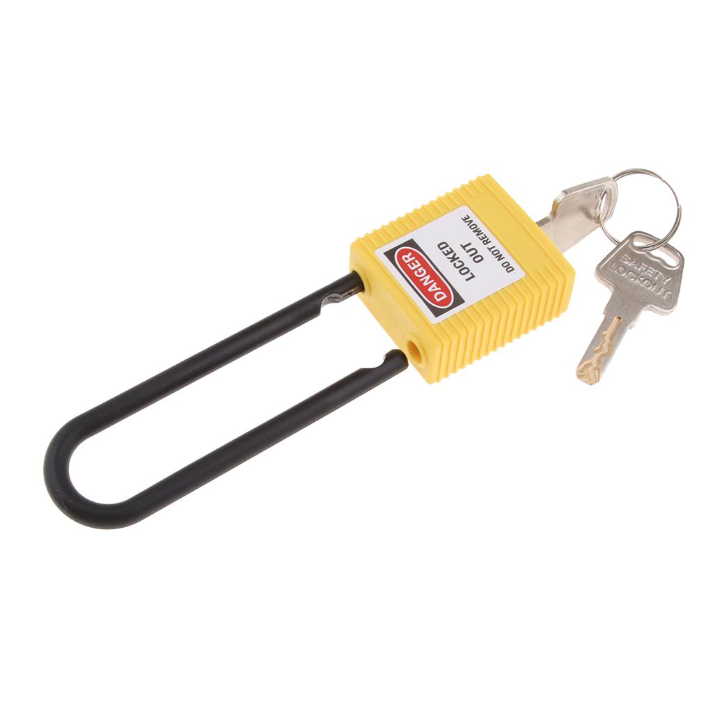 Safety Lockout Padlock Keyed Different Outdoor Security 76mm Nylon Yellow