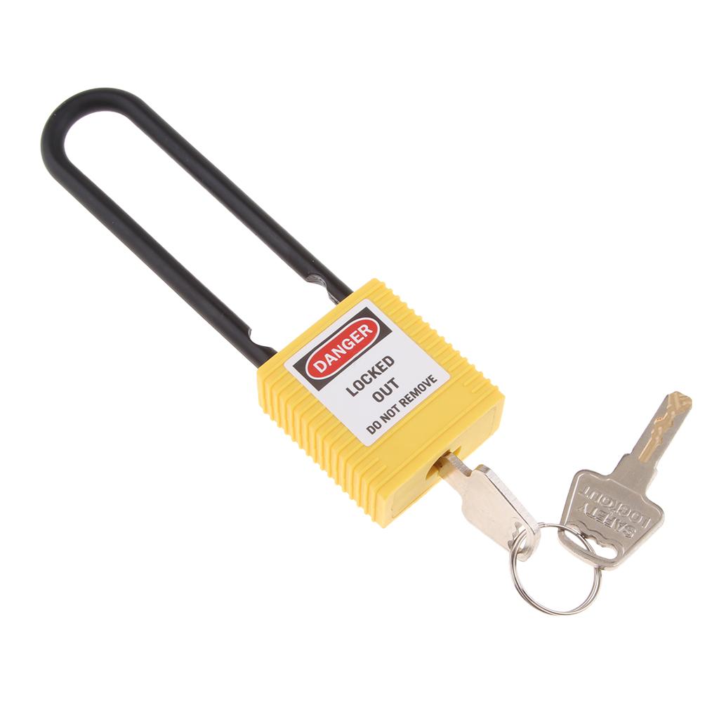 Safety Lockout Padlock Keyed Different Outdoor Security 76mm Nylon Yellow