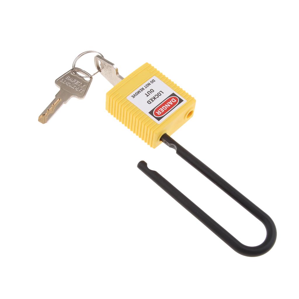 Safety Lockout Padlock Keyed Different Outdoor Security 76mm Nylon Yellow