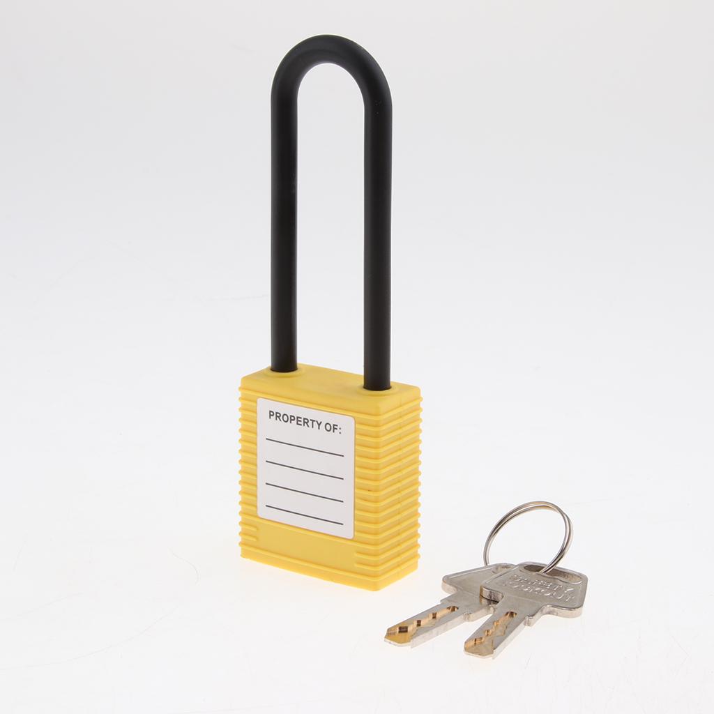 Safety Lockout Padlock Keyed Different Outdoor Security 76mm Nylon Yellow