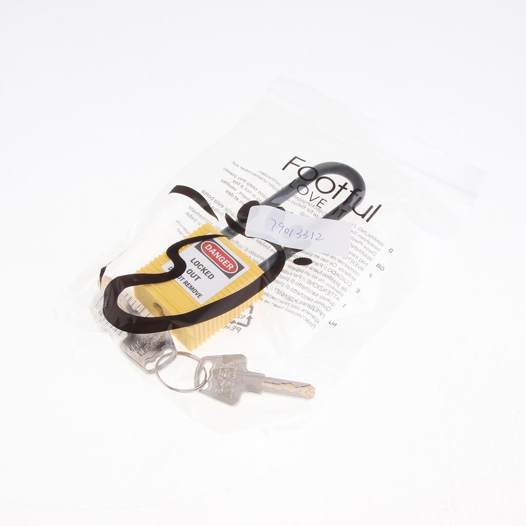 Safety Lockout Padlock Keyed Different Outdoor Security 76mm Nylon Yellow