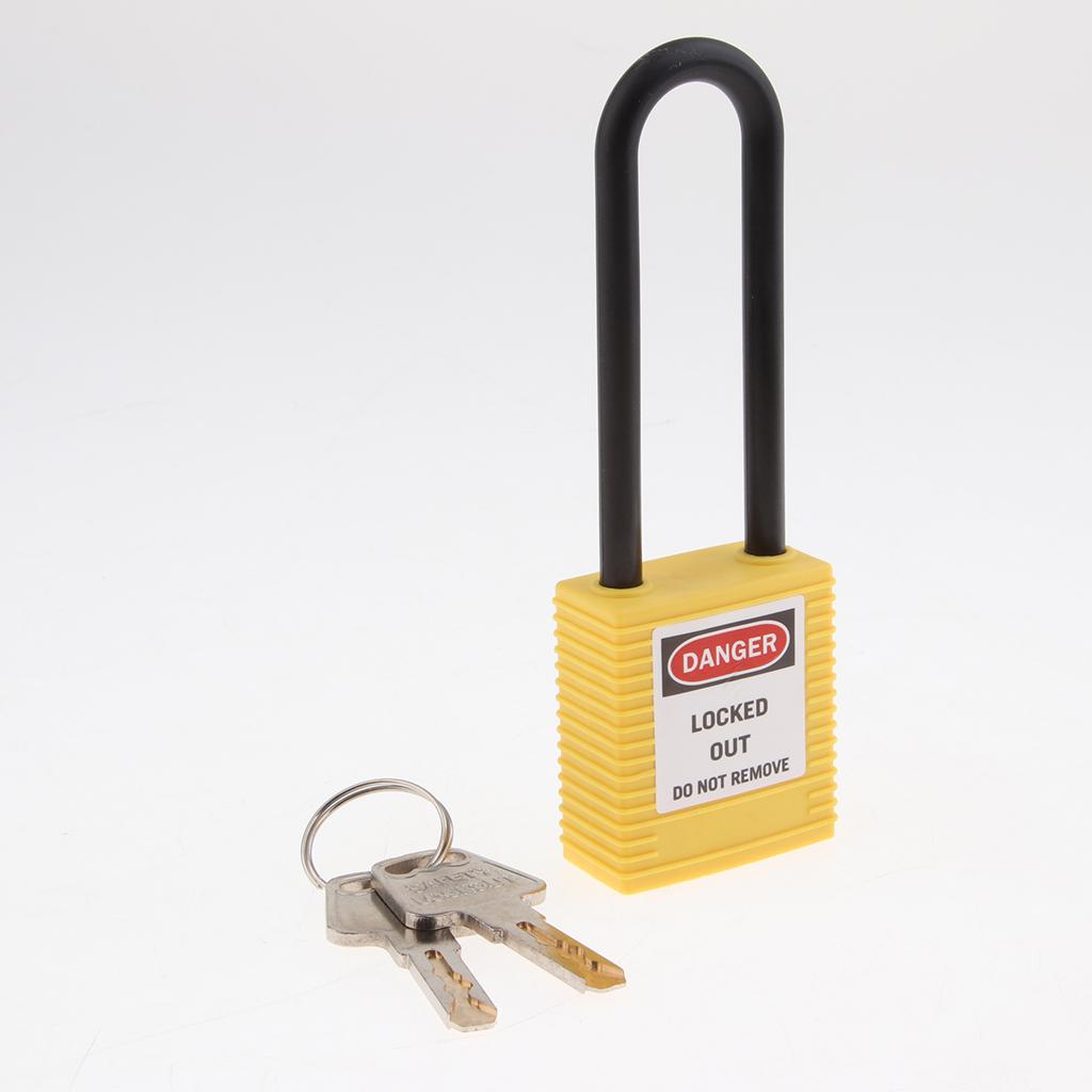 Safety Lockout Padlock Keyed Different Outdoor Security 76mm Nylon Yellow