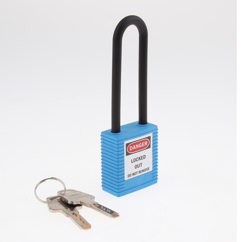 Safety Lockout Padlock Keyed Different Outdoor Security 76mm Nylon Blue