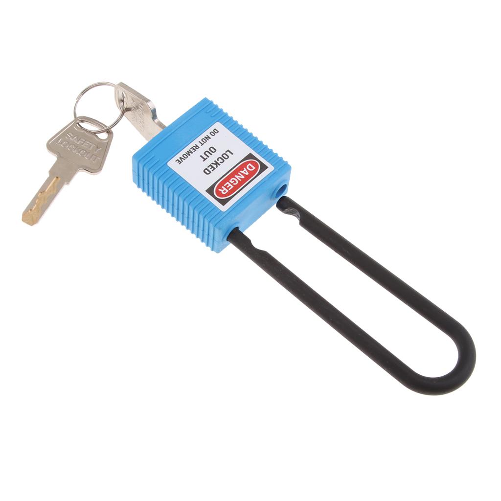 Safety Lockout Padlock Keyed Different Outdoor Security 76mm Nylon Blue