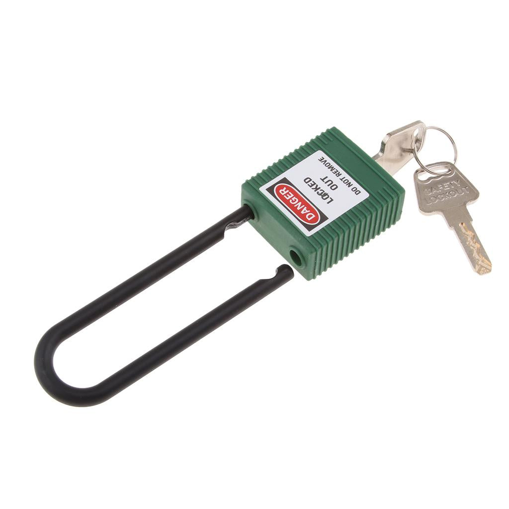 Safety Lockout Padlock Keyed Different Outdoor Security 76mm Nylon Green