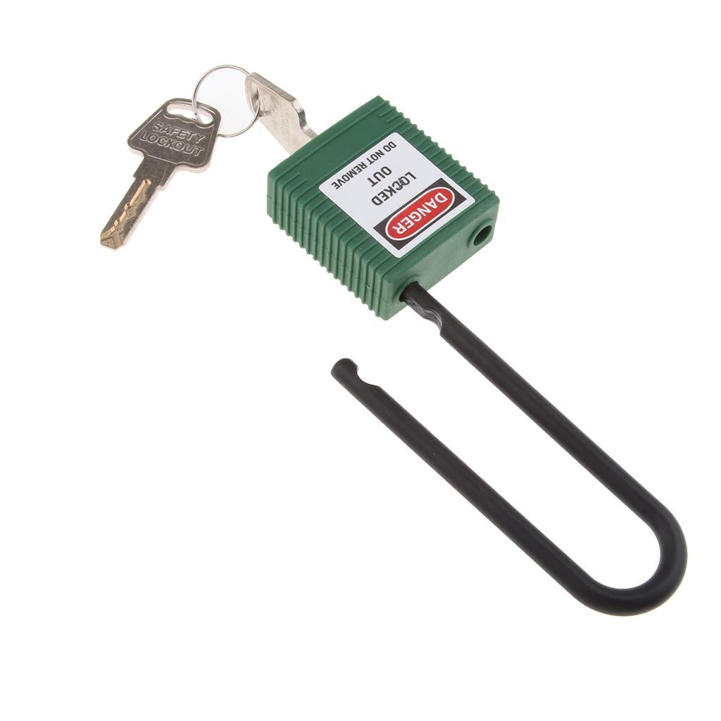 Safety Lockout Padlock Keyed Different Outdoor Security 76mm Nylon Green