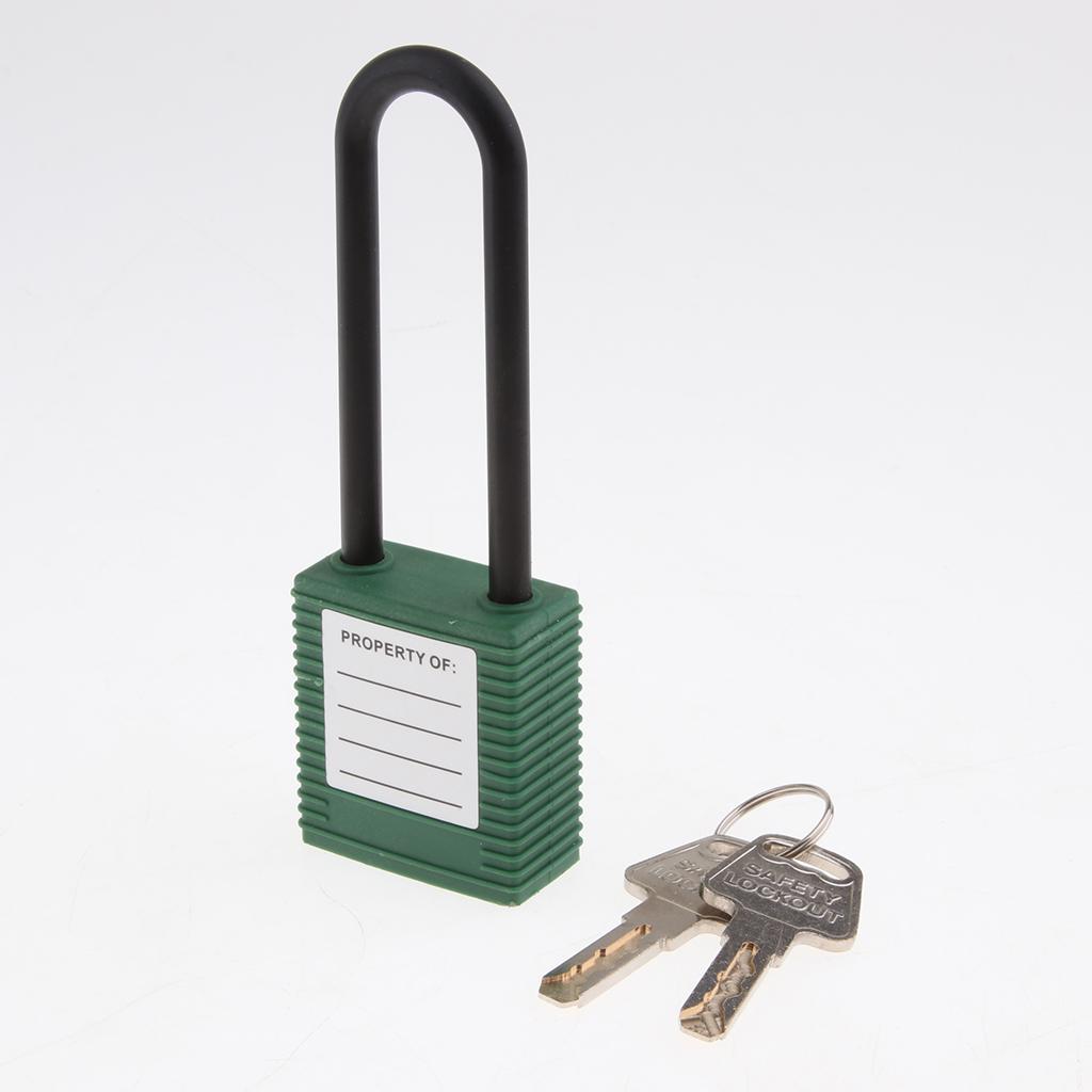 Safety Lockout Padlock Keyed Different Outdoor Security 76mm Nylon Green