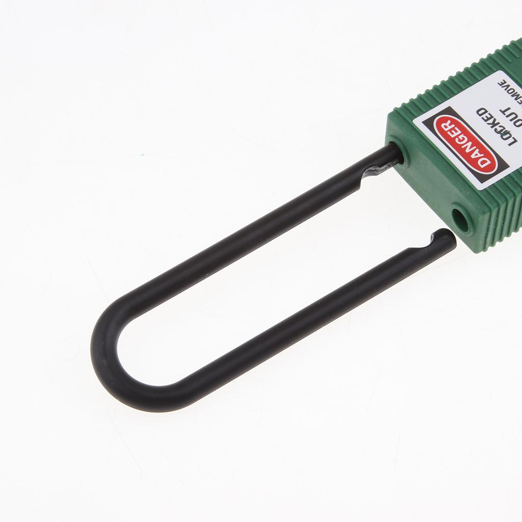 Safety Lockout Padlock Keyed Different Outdoor Security 76mm Nylon Green